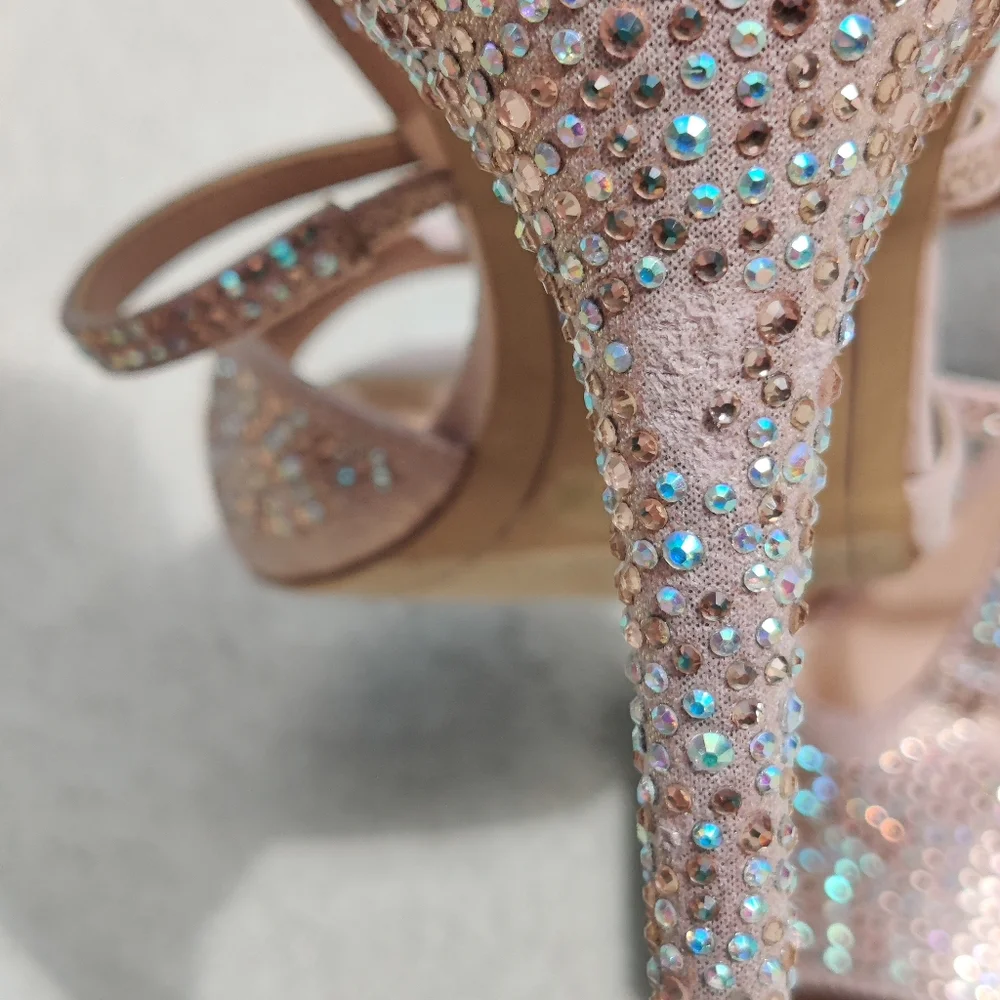 iNC  Rhinestone cagedT Strap heels - Picture 15 of 16